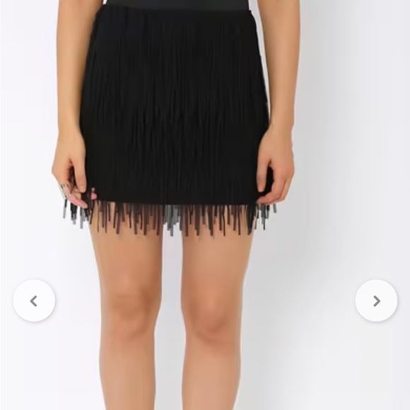 VERDUSA Women’s Black Fringe Roaring 1920 Style Dancing Mini Skirt Size M NWT - Picture 3 of 7